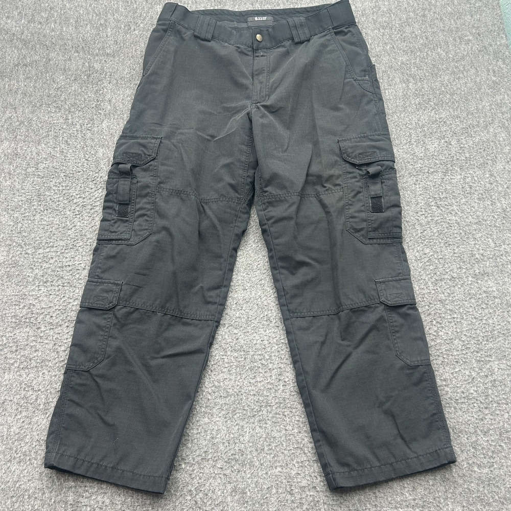 5.11‎ Tactical Men's Taclite EMS Pants 38x30 Black Faded Ripstop Cargo 19-Pocket